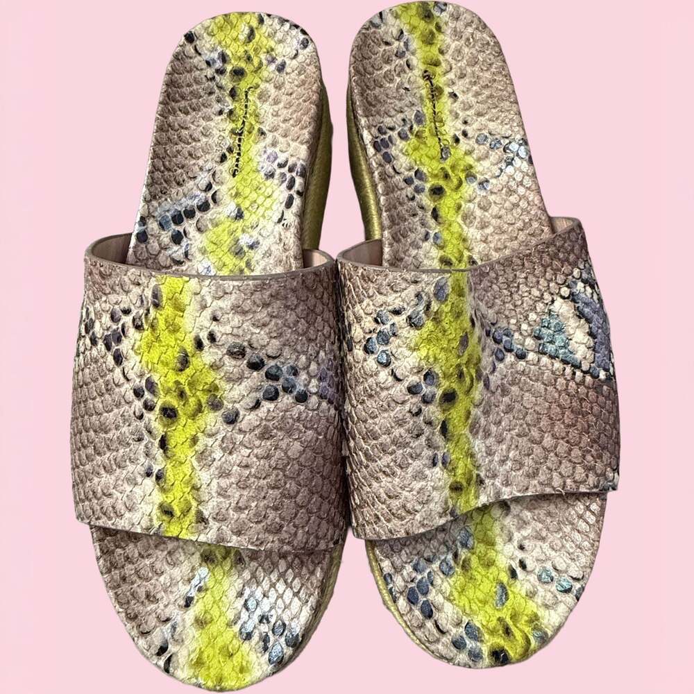 Kate Spade New York Zia Snakeskin-Embossed Leather Espadrille Flatform Sandals